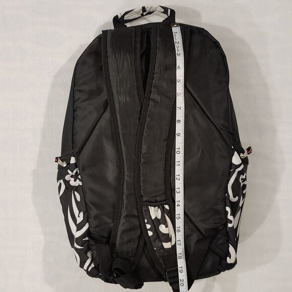 EastSport Black White Floral Backpack Multiple Compartments Adjustable Straps - Picture 13 of 16